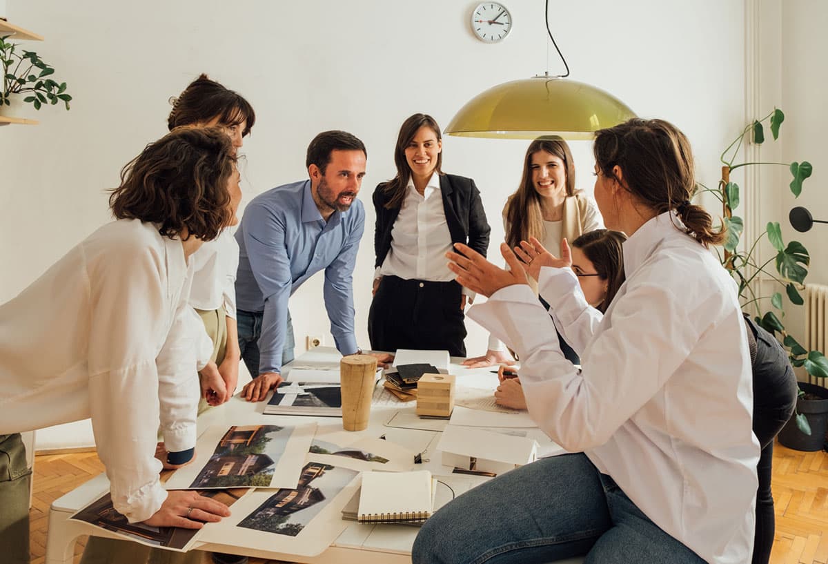 A team in a working meeting